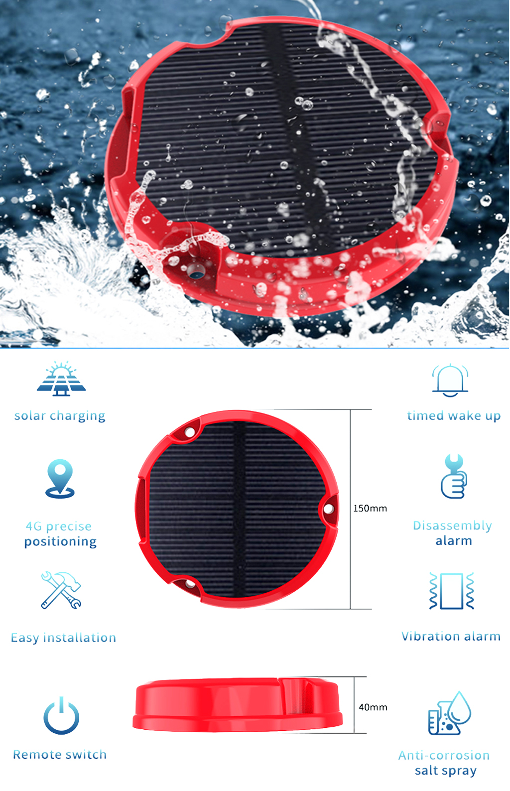 Joswell JW-S01 Solar GPS tracker tracking device